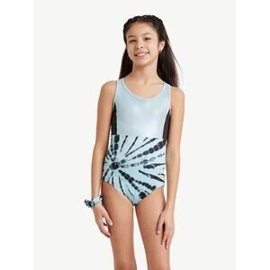 Dance Gymnastics Leotard Medium Child Justice Aqua Black Strappy